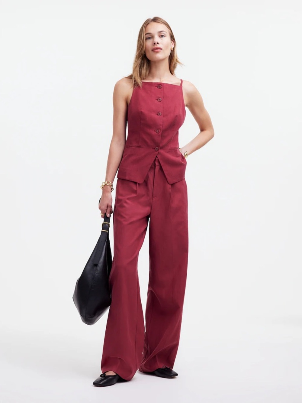 Madewell The Slouchy Straight Pant Lyocell Linen Blend Womens 8